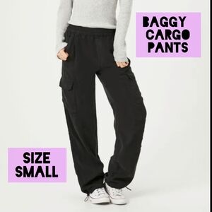 Forever 21 Black Baggy Cargo Pants